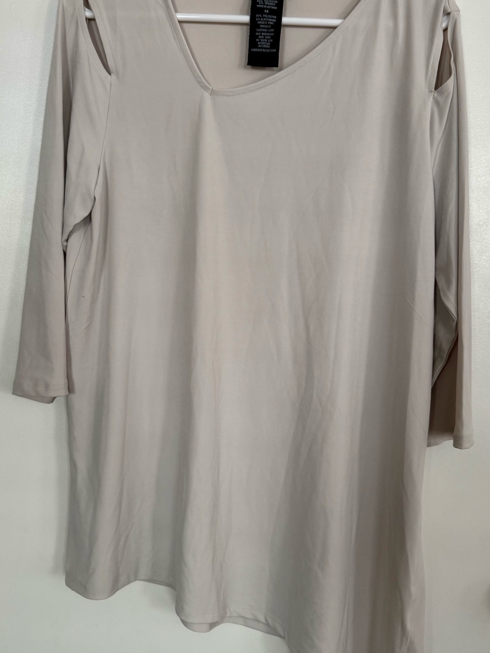 Grace Light Beige Cold-Shoulder Tunic